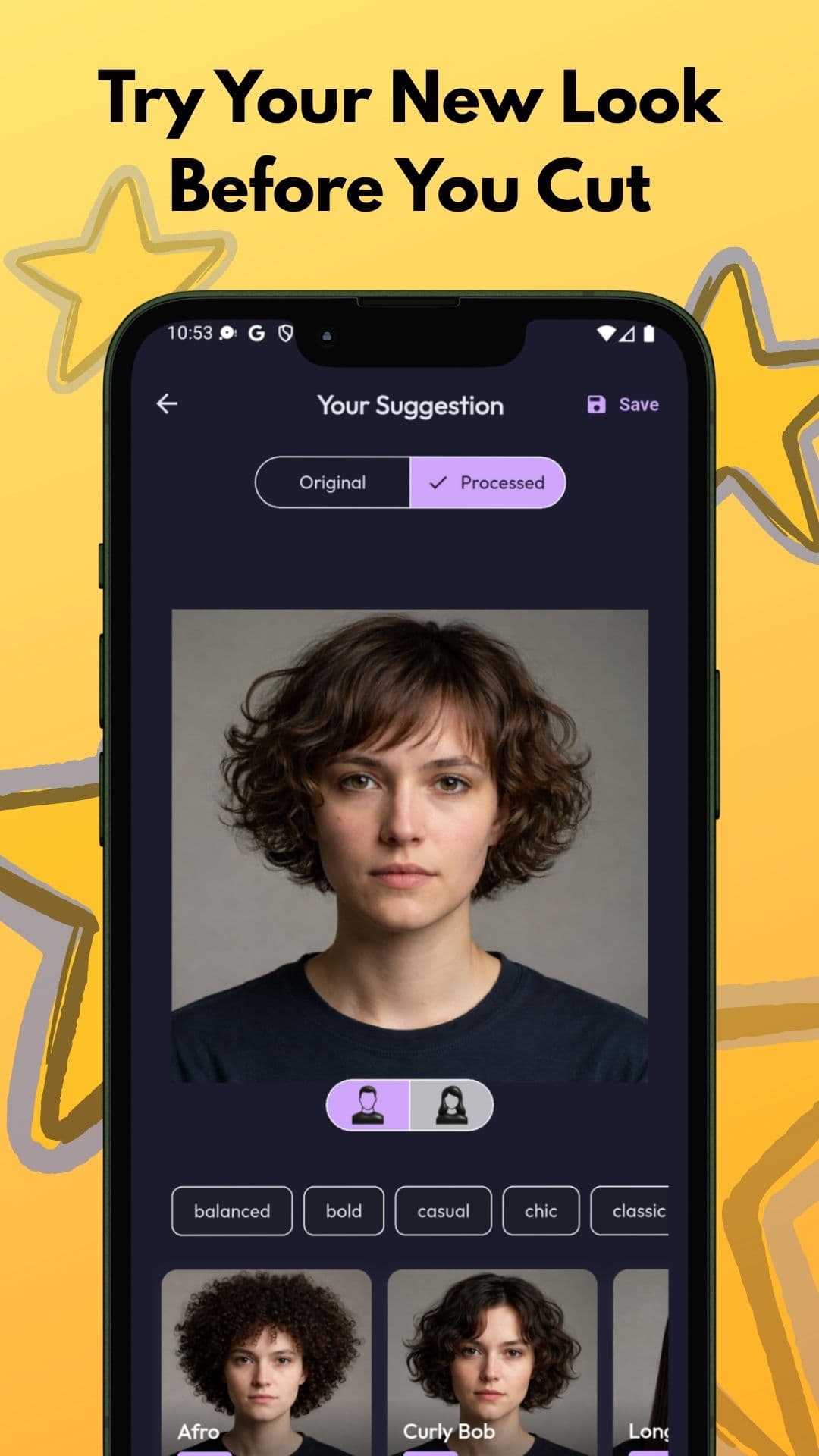 Modern hairstyle try-on